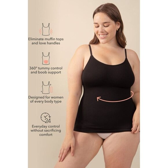 Shapermint All Day Every Day Scoop Neck Cami Sz 3XL Black 62001 Smoothing Tank - Picture 8 of 9